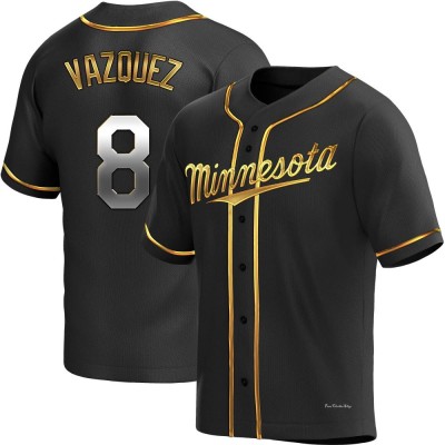 Men's Christian Vazquez Minnesota Twins Replica Black Golden Alternate Jersey