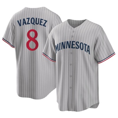 Men's Christian Vazquez Minnesota Twins Replica Gray Road Jersey