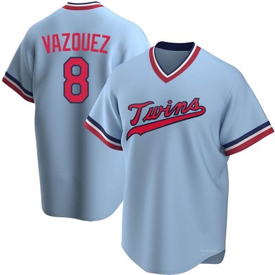 Men's Christian Vazquez Minnesota Twins Replica Light Blue Road Cooperstown Collection Jersey