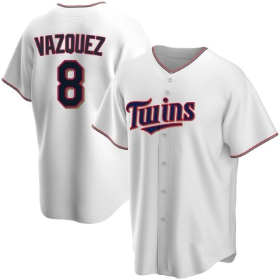 Men's Christian Vazquez Minnesota Twins Replica White Home Jersey