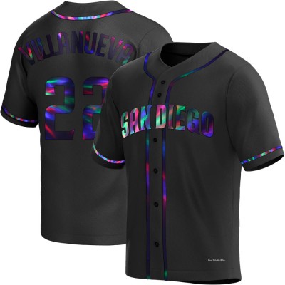 Men's Christian Villanueva San Diego Padres Replica Black Holographic Alternate Jersey