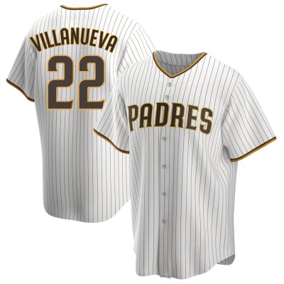 Men's Christian Villanueva San Diego Padres Replica White/Brown Home Jersey