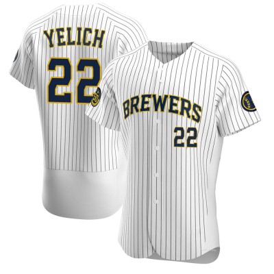 Men's Christian Yelich Milwaukee Brewers Authentic White Alternate Jersey