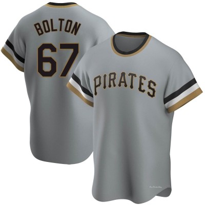 Men's Cody Bolton Pittsburgh Pirates Replica Gray Road Cooperstown Collection Jersey