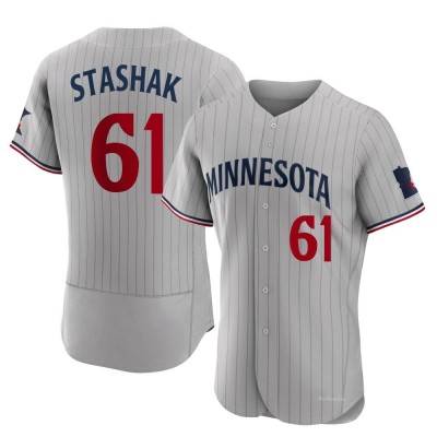 Men's Cody Stashak Minnesota Twins Authentic Gray Road Jersey