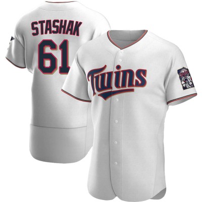 Men's Cody Stashak Minnesota Twins Authentic White Home Jersey