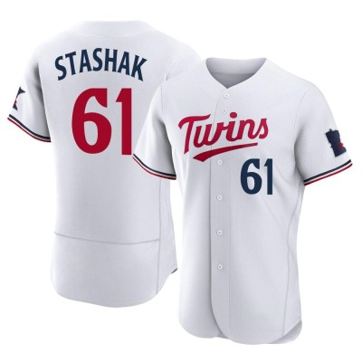 Men's Cody Stashak Minnesota Twins Authentic White Home Jersey