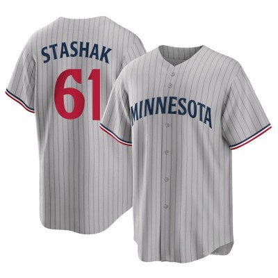 Men's Cody Stashak Minnesota Twins Replica Gray Road Jersey