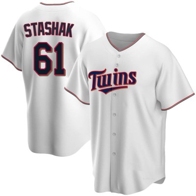 Men's Cody Stashak Minnesota Twins Replica White Home Jersey