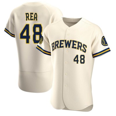 Men's Colin Rea Milwaukee Brewers Authentic Cream Home Jersey