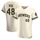 Men's Colin Rea Milwaukee Brewers Authentic Cream Home Jersey