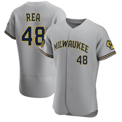 Men's Colin Rea Milwaukee Brewers Authentic Gray Road Jersey