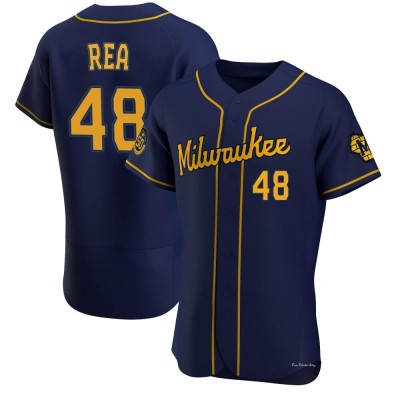 Men's Colin Rea Milwaukee Brewers Authentic Navy Alternate Jersey