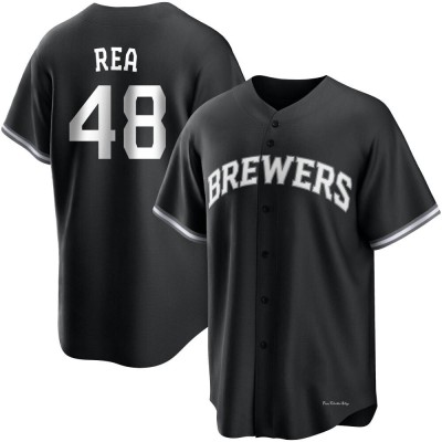 Men's Colin Rea Milwaukee Brewers Replica Black/White Jersey