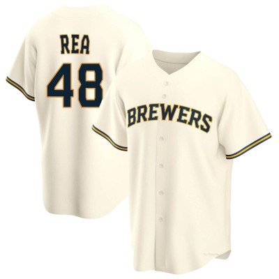 Men's Colin Rea Milwaukee Brewers Replica Cream Home Jersey