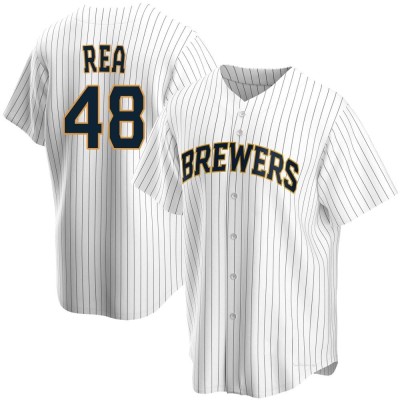 Men's Colin Rea Milwaukee Brewers Replica White Home Jersey