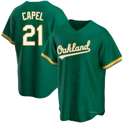 Men's Conner Capel Oakland Athletics Replica Green Kelly Alternate Jersey