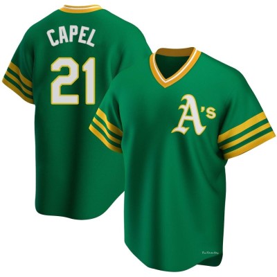 Men's Conner Capel Oakland Athletics Replica Green R Kelly Road Cooperstown Collection Jersey