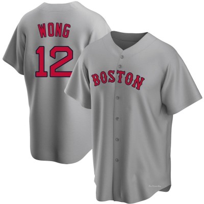 Men's Connor Wong Boston Red Sox Replica Gray Road Jersey