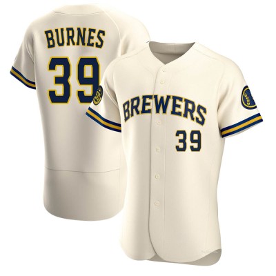 Men's Corbin Burnes Milwaukee Brewers Authentic Cream Home Jersey