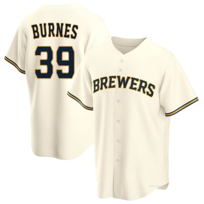 Men's Corbin Burnes Milwaukee Brewers Replica Cream Home Jersey