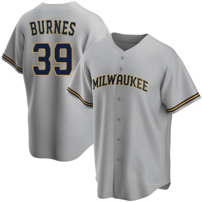 Men's Corbin Burnes Milwaukee Brewers Replica Gray Road Jersey