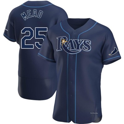 Men's Curtis Mead Tampa Bay Rays Authentic Navy Alternate Jersey