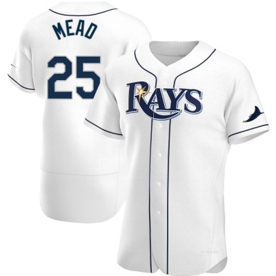 Men's Curtis Mead Tampa Bay Rays Authentic White Home Jersey