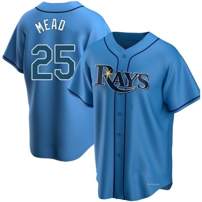 Men's Curtis Mead Tampa Bay Rays Replica Light Blue Alternate Jersey