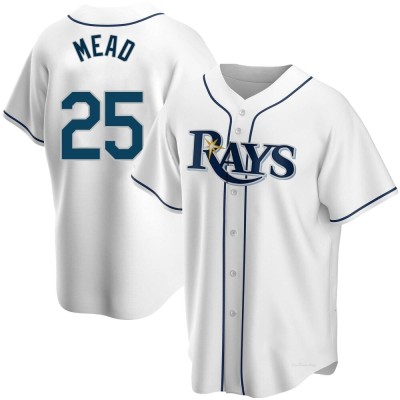 Men's Curtis Mead Tampa Bay Rays Replica White Home Jersey