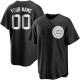 Men's Custom Chicago Cubs Replica Black/White Jersey