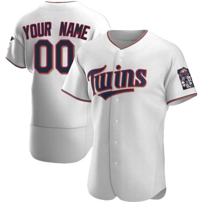 Men's Custom Minnesota Twins Authentic White Home Jersey