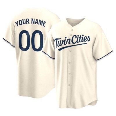 Men's Custom Minnesota Twins Replica Cream Alternate Jersey