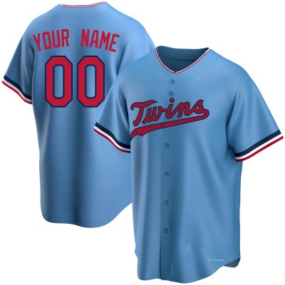 Men's Custom Minnesota Twins Replica Light Blue Alternate Jersey