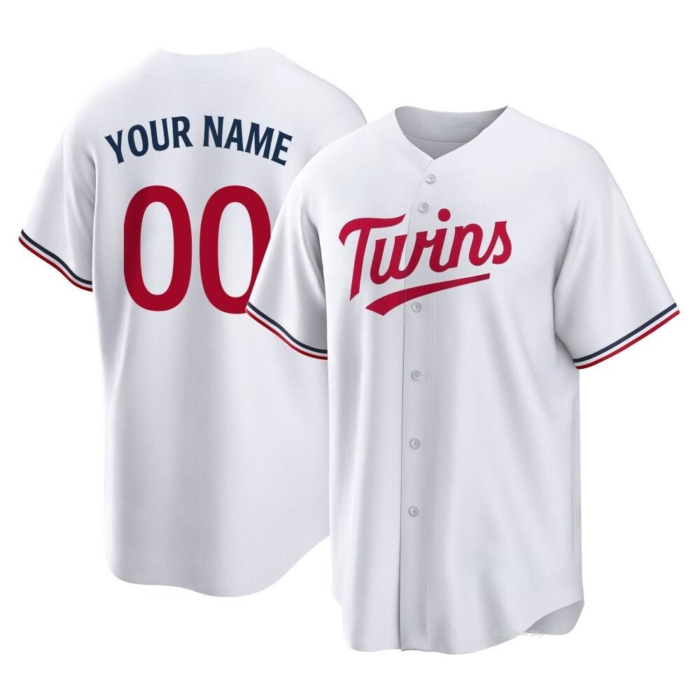 Men's Custom Minnesota Twins Replica White Home Jersey Fans Clothes Shop