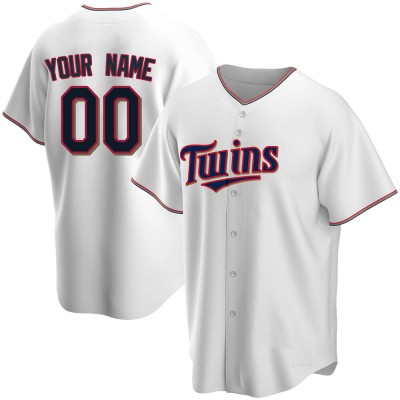 Men's Custom Minnesota Twins Replica White Home Jersey