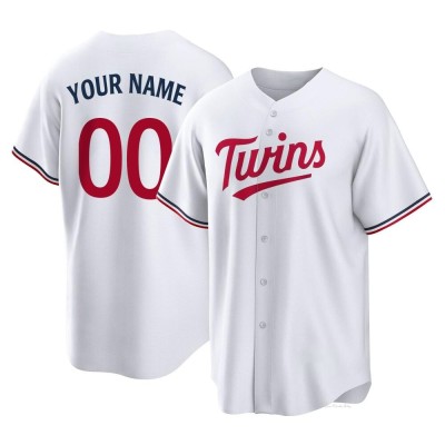 Men's Custom Minnesota Twins Replica White Home Jersey