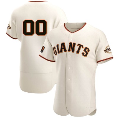 Men's Custom San Francisco Giants Authentic Cream Home Jersey