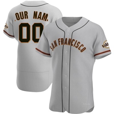 Men's Custom San Francisco Giants Authentic Gray Road Jersey