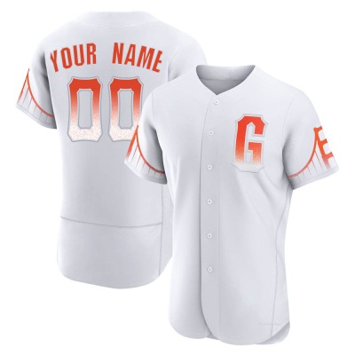 Men's Custom San Francisco Giants Authentic White 2021 City Connect Jersey