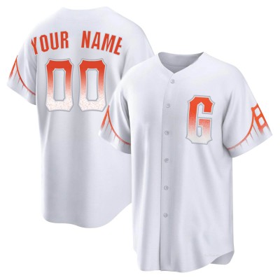 Men's Custom San Francisco Giants Replica White 2021 City Connect Jersey