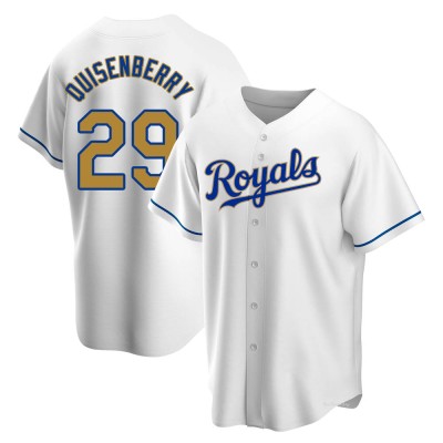 Men's Dan Quisenberry Kansas City Royals Replica Gold White Home Jersey