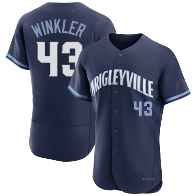 Men's Dan Winkler Chicago Cubs Authentic Navy 2021 City Connect Jersey