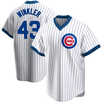 Men's Dan Winkler Chicago Cubs Replica White Home Cooperstown Collection Jersey