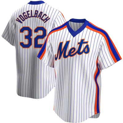 Men's Daniel Vogelbach New York Mets Replica White Home Cooperstown Collection Jersey