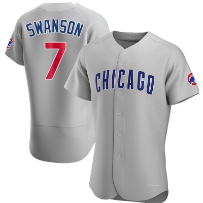 Men's Dansby Swanson Chicago Cubs Authentic Gray Road Jersey