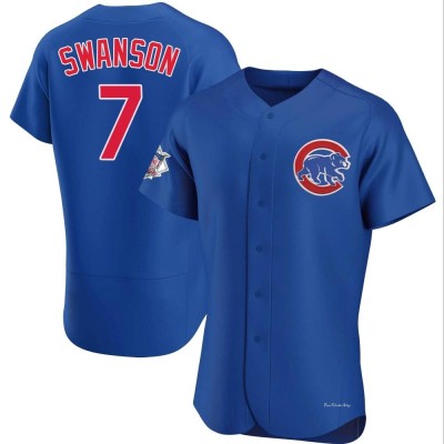 Men's Dansby Swanson Chicago Cubs Authentic Royal Alternate Jersey