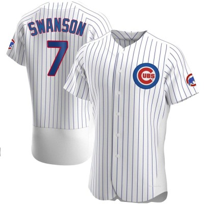 Men's Dansby Swanson Chicago Cubs Authentic White Home Jersey