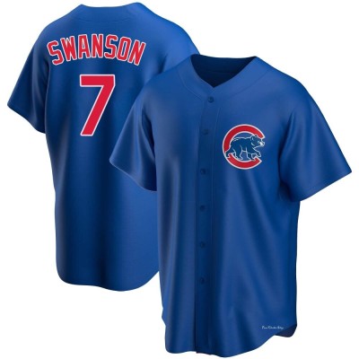 Men's Dansby Swanson Chicago Cubs Replica Royal Alternate Jersey