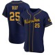 Men's Darin Ruf Milwaukee Brewers Authentic Navy Alternate Jersey